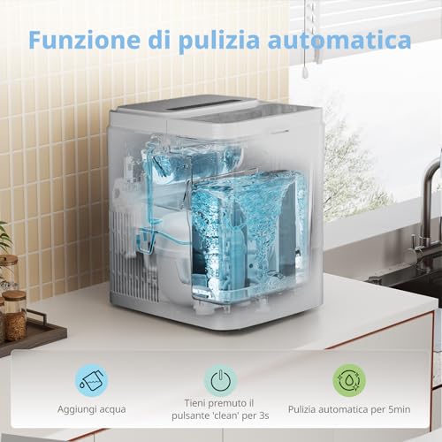 Thumbnail 4 de COMFEE' RCI12GY1EU(E) Macchina Ghiaccio 12 kg/24h, 8 Cubetti in 6–9 Minuti – Compatta e Portatile