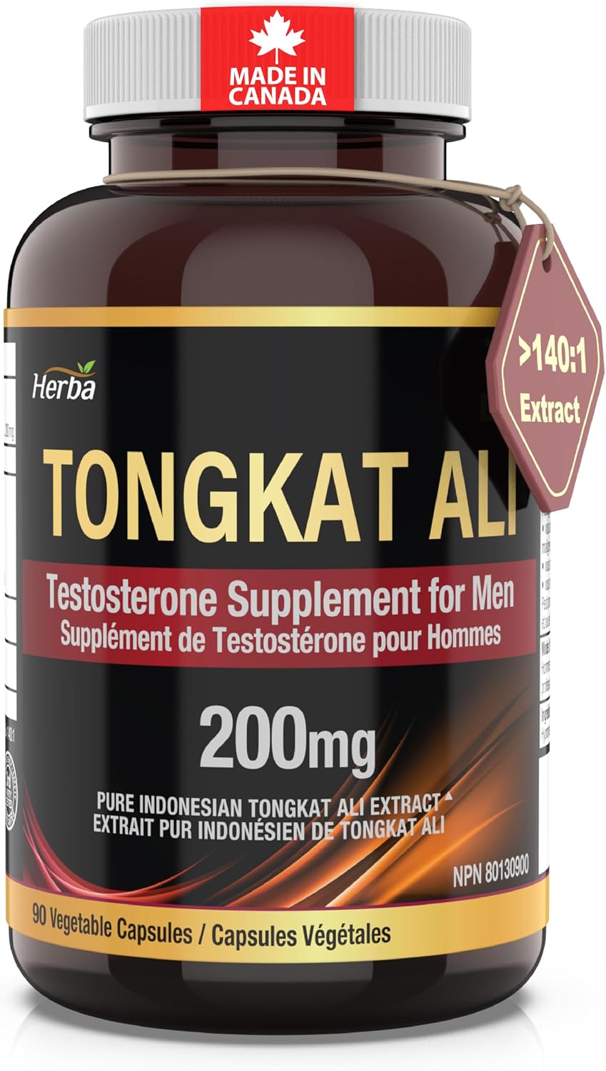 Detalle de Herba Pure Tongkat Ali Capsules, 140:1 Extract, Made in Canada