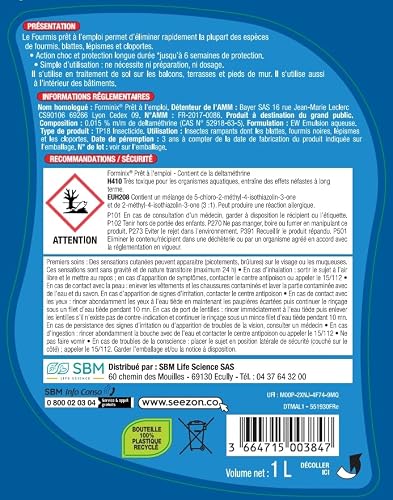 Detalle de PROTECT EXPERT Spray Anti-Fourmis prêt à l’emploi 1L