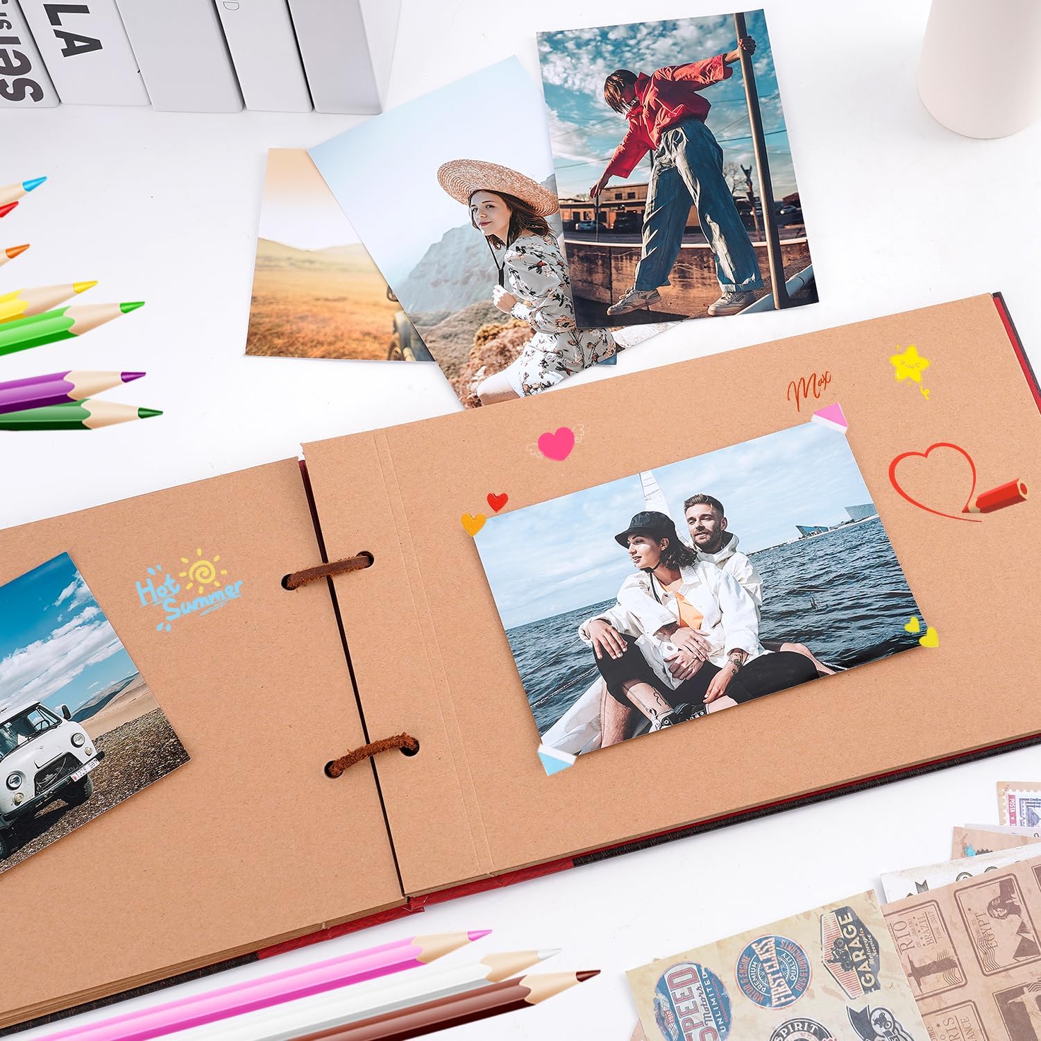 Thumbnail 3 de Unser Abenteuer Buch – Fotoalbum zum Selbstgestalten, Retro-Stil, 40 Seiten, 11,6 × 7,5 in