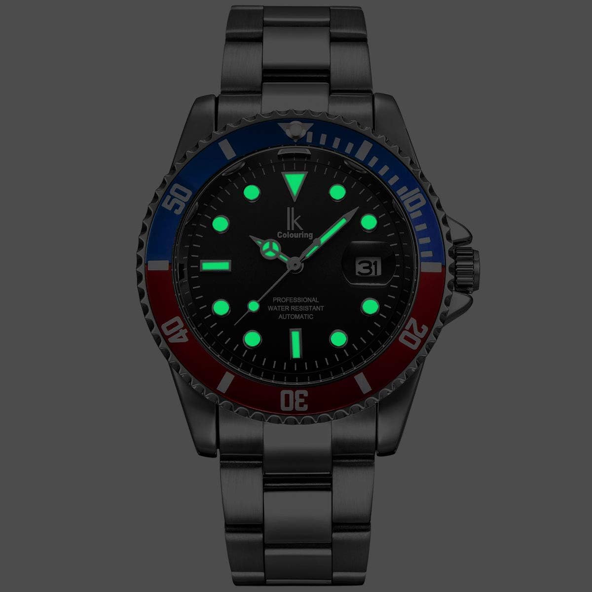Detalle de Alienwork IK Montre Montre-Bracelet Homme/Femme – Calendrier et Bracelet Métal