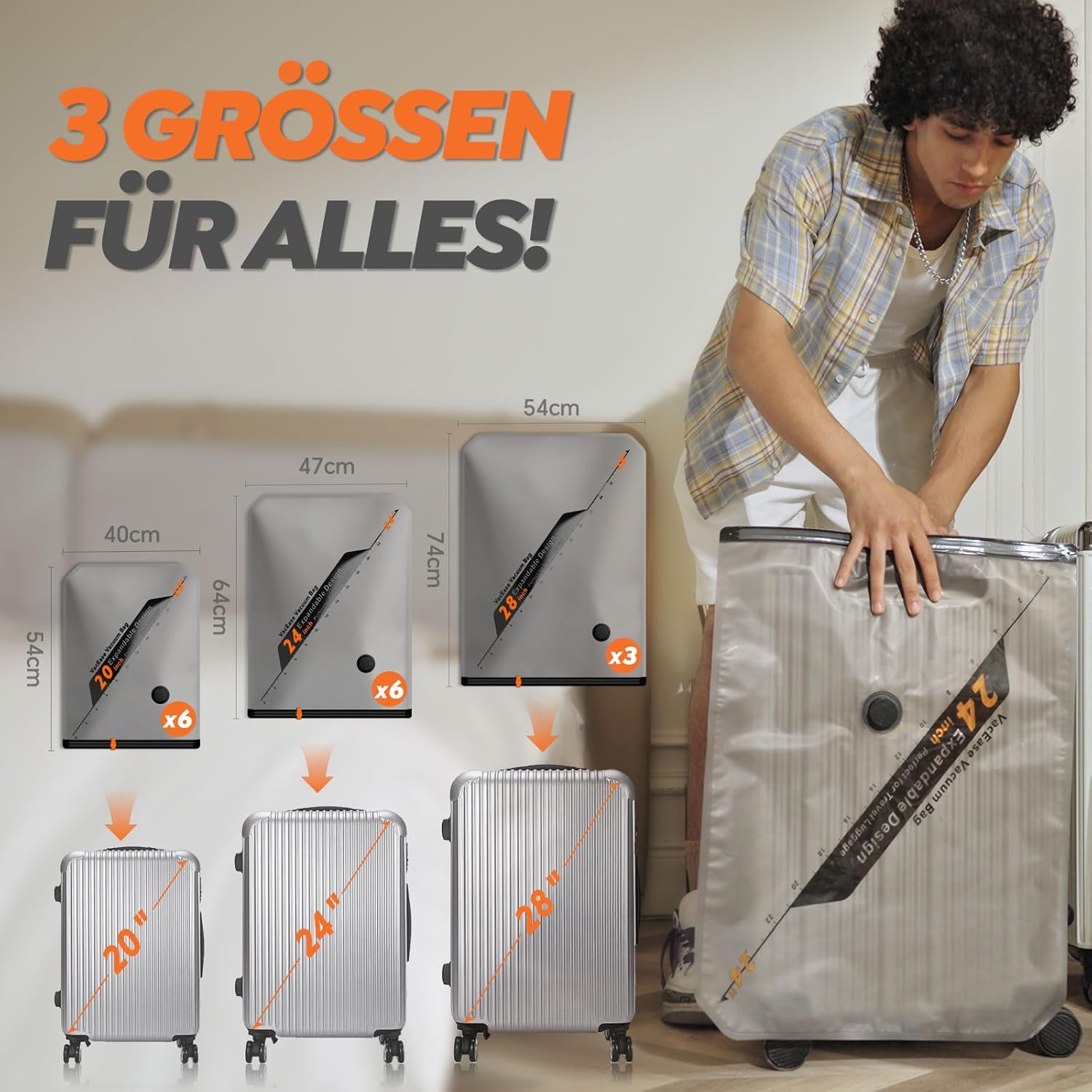 Thumbnail 2 de Vacbird Vakuumbeutel Kleidung mit Kabellose Pumpe 15 Stück