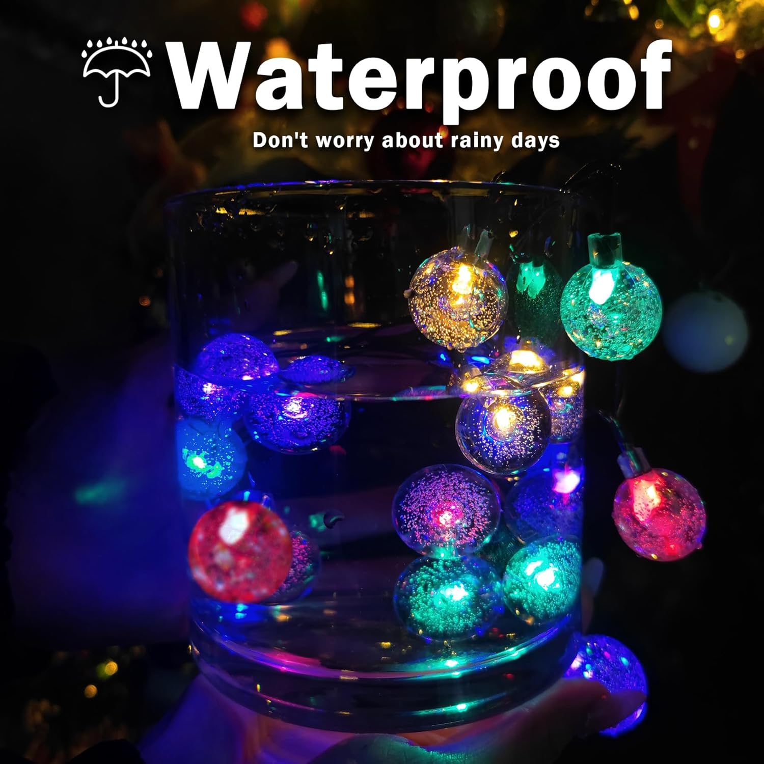 Detalle 2 de Knayis 50LED Solar Fairy Lights (7m/23ft) – Outdoor Waterproof String with 8 Lighting Modes