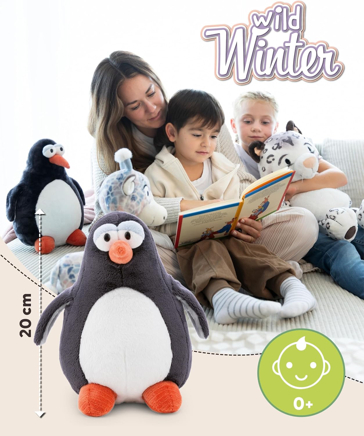 Detalle 2 de NICI Kuscheltier Pinguin Jorge Thunder 20 cm – Grau, weiches Plüschtier zum Kuscheln