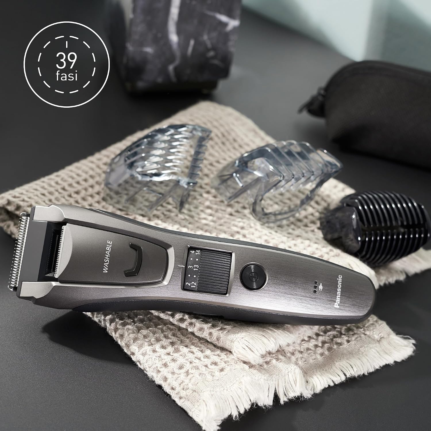 Detalle 2 de Panasonic ER-GB80-H503 regolabarba cordless e con filo impermeabile con 39 lunghezze e 3 accessori