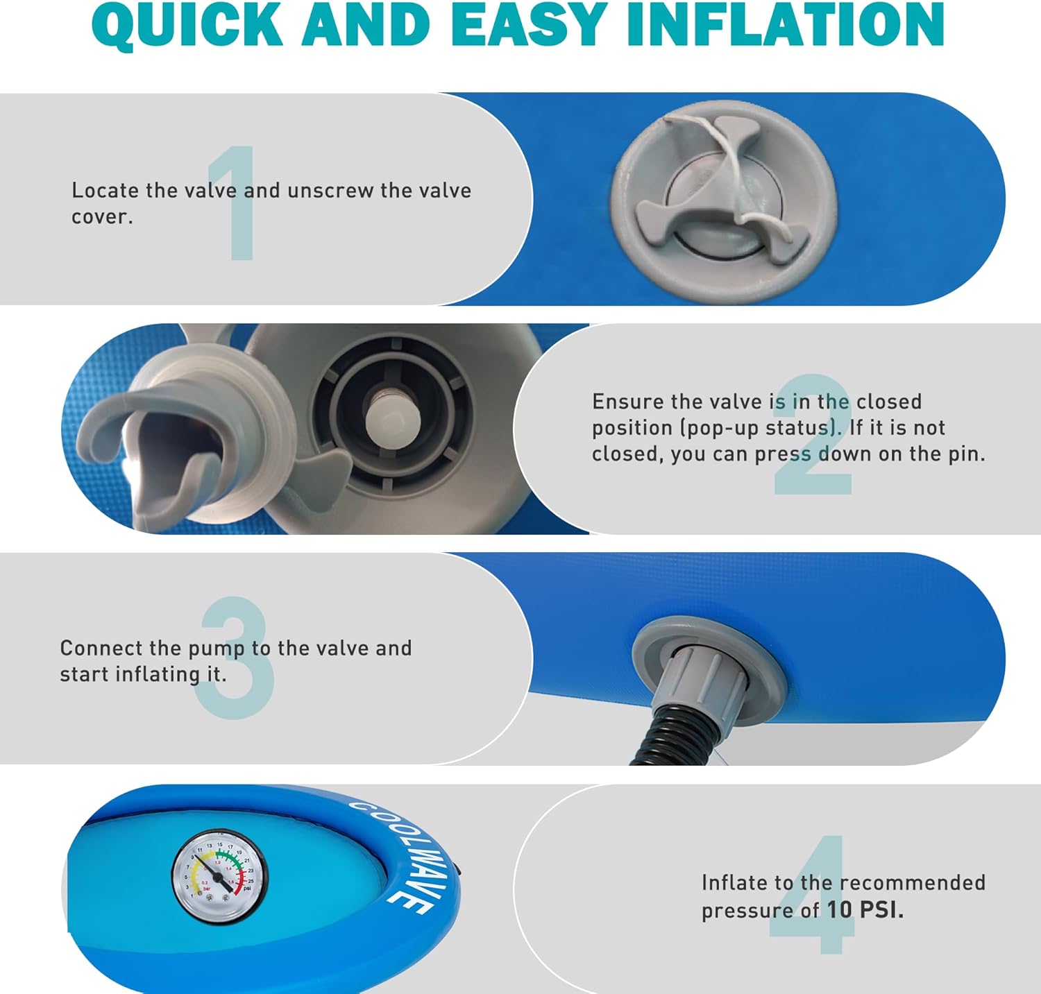 Thumbnail 5 de COOLWAVE Inflatable Water Hammock Floating Dock: A Big, Fun Ring for Lakes and Pools
