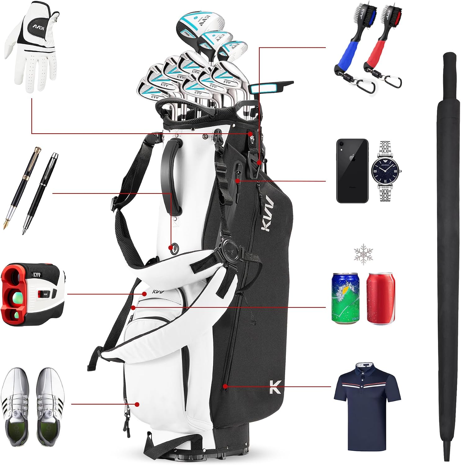 Thumbnail 3 de KVV Golf Stand Bag with 7-Way Dividers