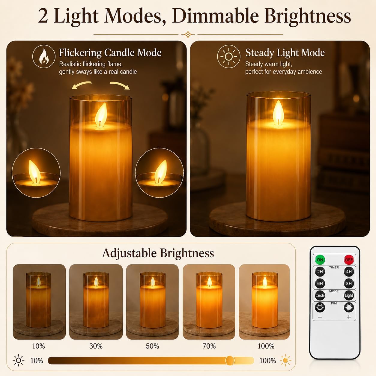 Thumbnail 4 de YINUO LED Candles 4 5 6in Set