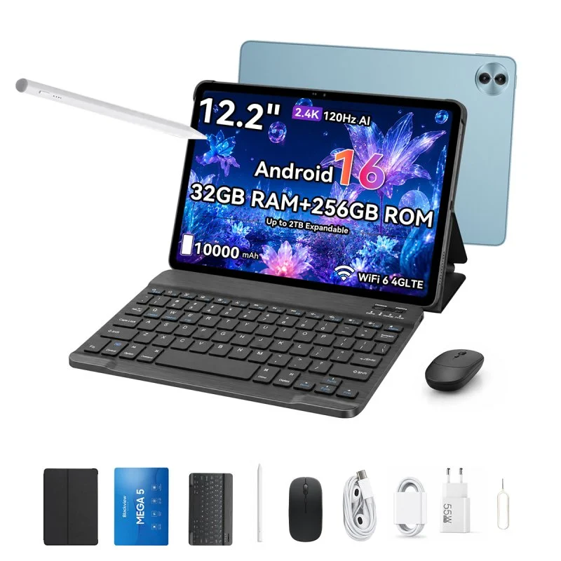 Detalle de Blackview Mega 5 4G 12,2" con teclado y stylus: tablet 12,2" que quiere sustituir al portátil