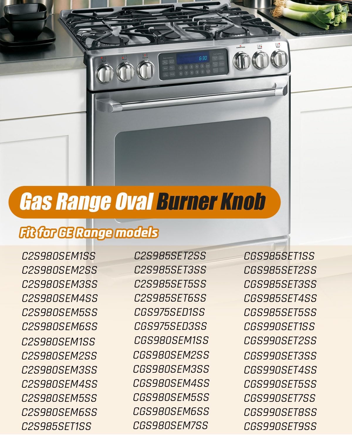 Detalle 2 de Nahntaipy Stainless Steel Gas Range Knob for GE, Replaces WB03K10243 and WB03K10266