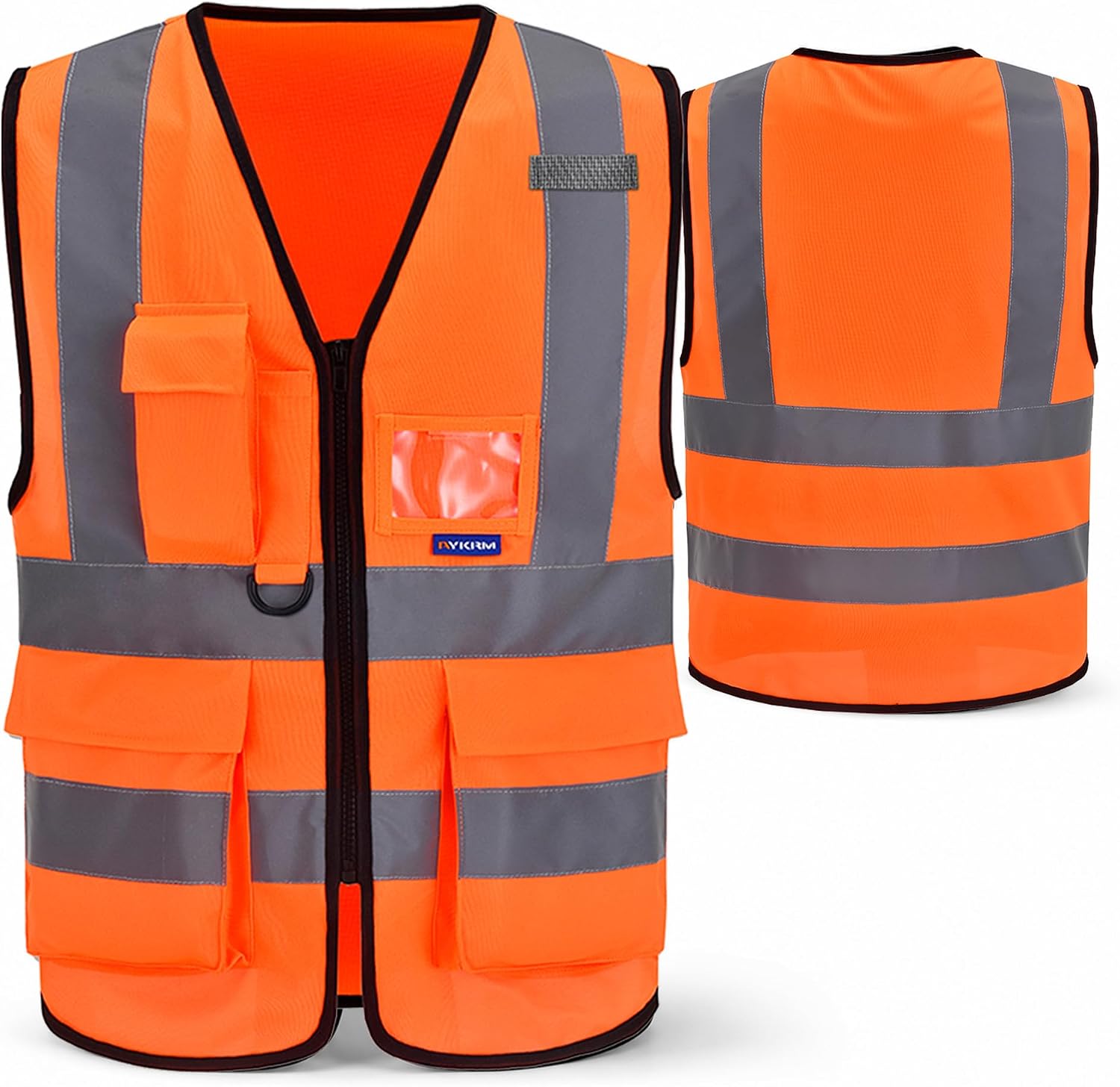 Detalle de A-SAFETY Orange X-Small High-Visibility Work Vest with 7 Pockets