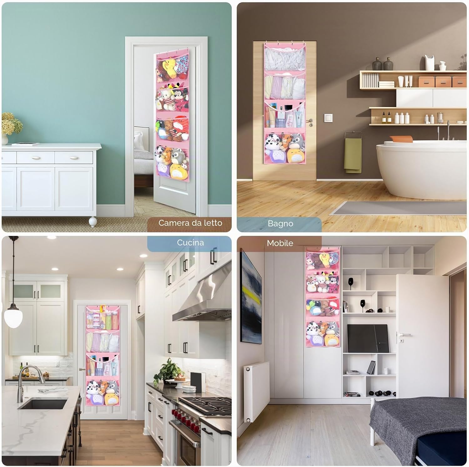 Thumbnail 6 de Organizzatore Per Portaoggetti Per Animali Di Peluche: Organizer A Rete da Appendere per Camerette e Bagno