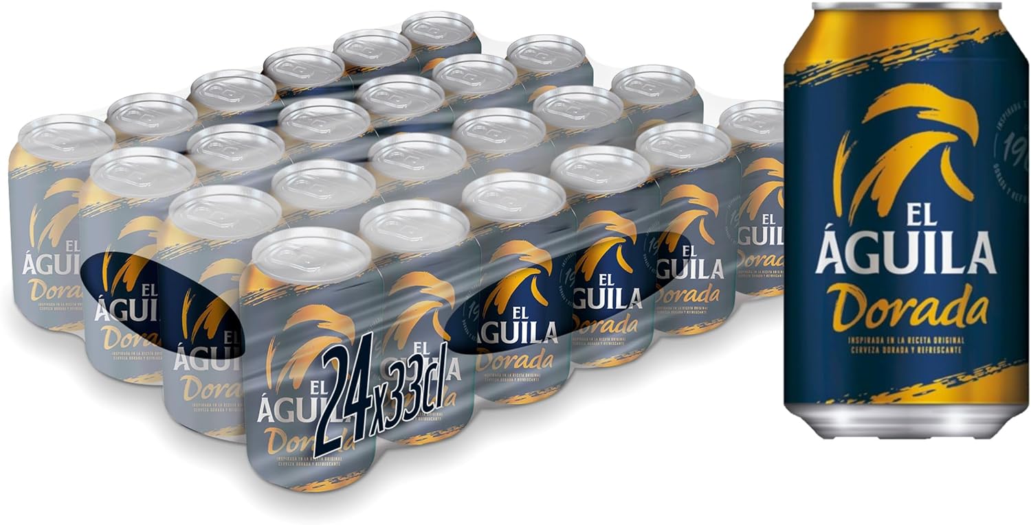 Detalle de El Aguila Dorada Cerveza Lager Especial Pack Latas 🍺 24x33cl