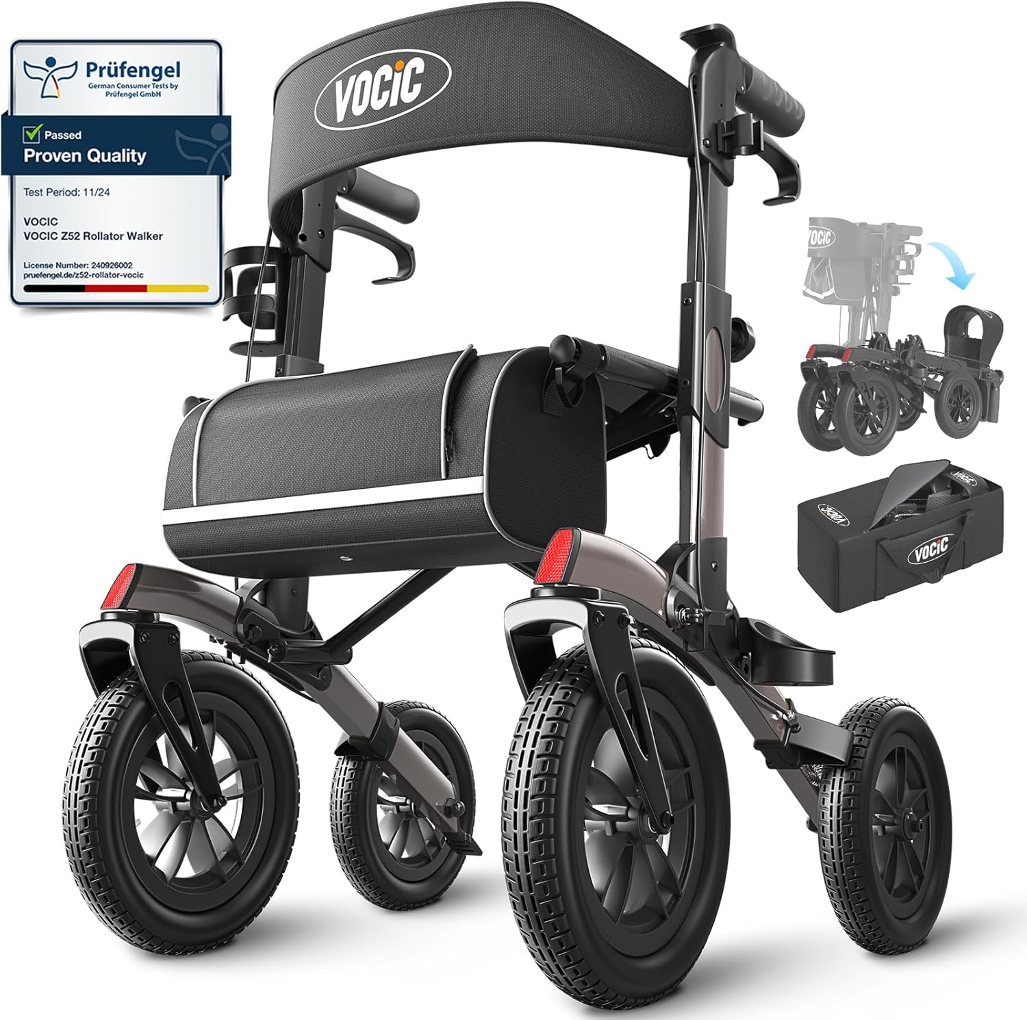 VOCIC All Terrain Rollator Walker, 9.4 kg