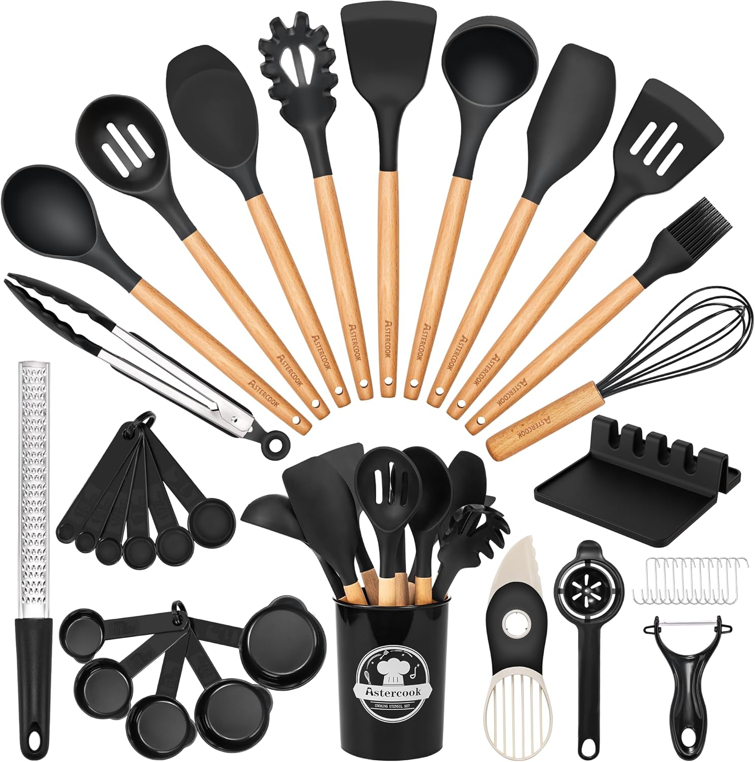Astercook 39 PCS Silicone Utensils Set 446°F