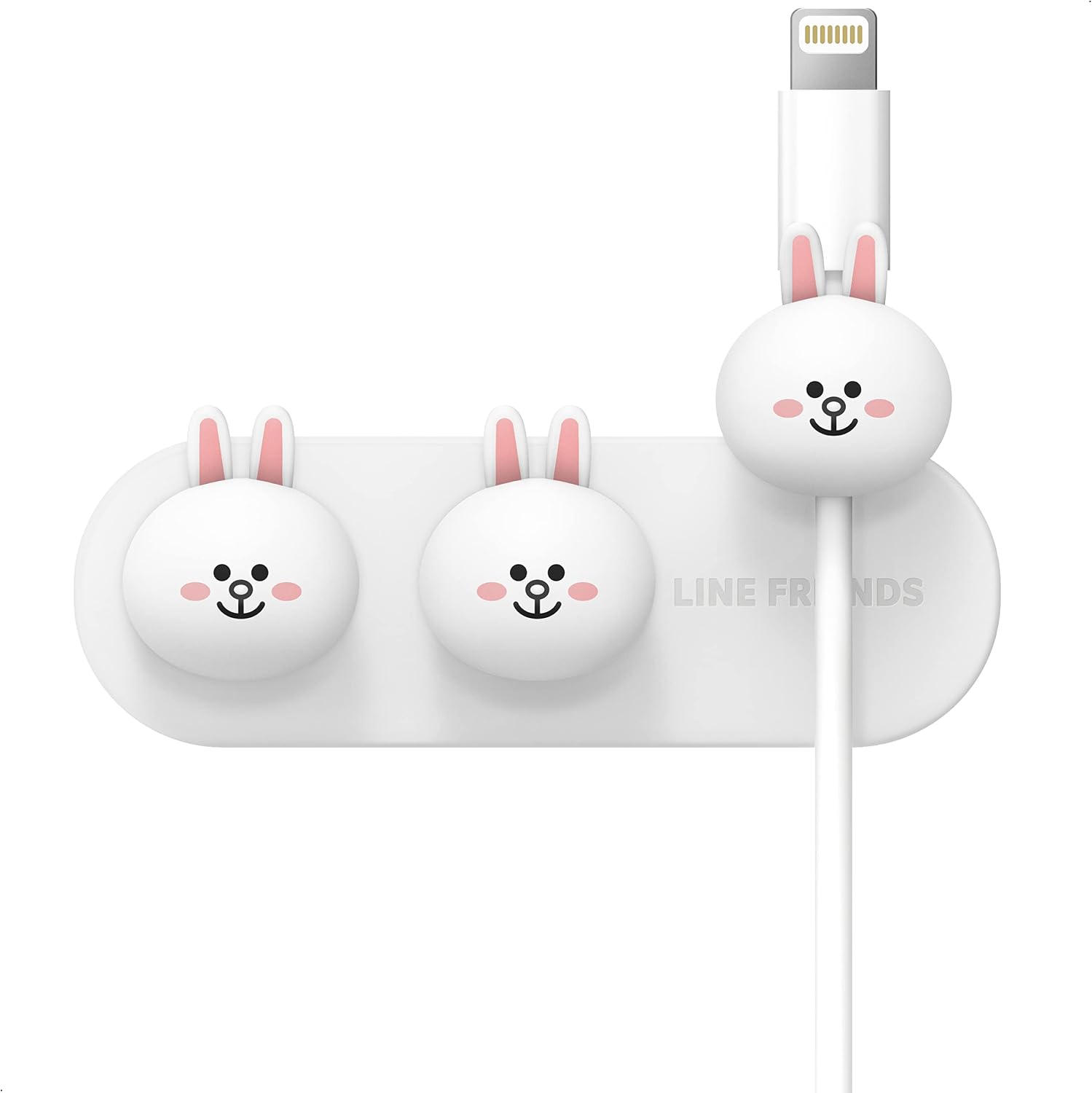 Detalle de elago LINE FRIENDS Bottoni Magnetici per Gestione Cavi (organizza 3 cavi) con magneti potenti e adesivo riutilizzabile