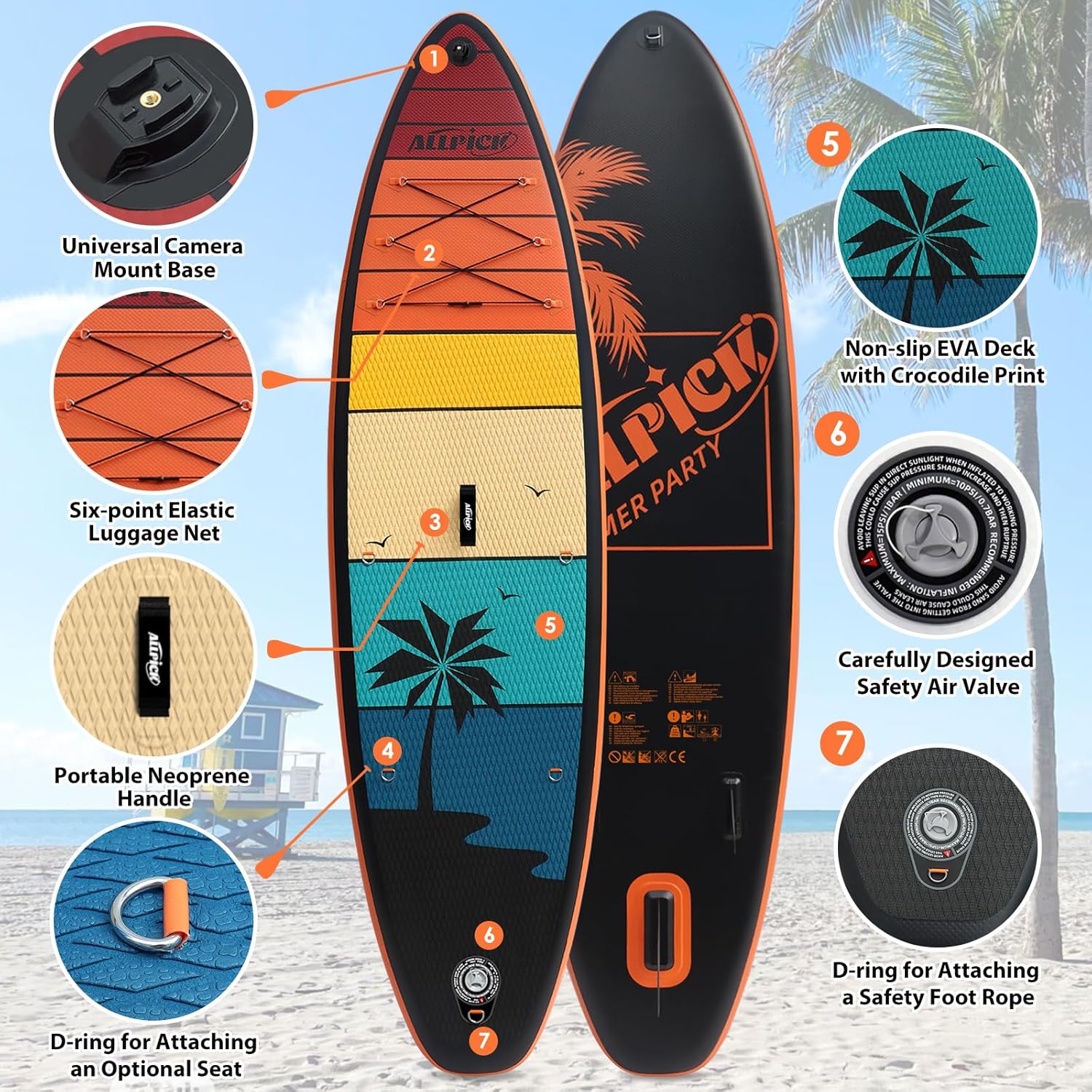 Thumbnail 3 de ALLPICK Premium SUP Board Set 320×80×15 cm