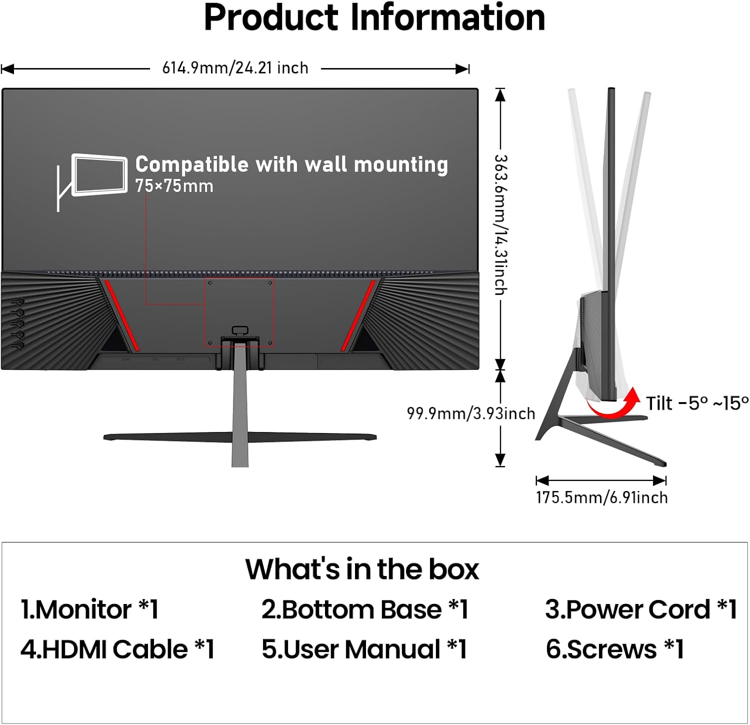 Thumbnail 6 de Gawfolk 27 inch 4K Monitor (UHD 3840 x 2160) with IPS/VA Panel, 60Hz — Ideal for Home and Office