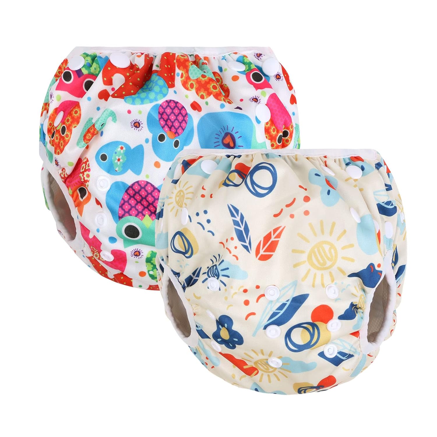 Thumbnail 6 de Vicloon Baby Schwimmhose (2-teilig) als wiederverwendbare Schwimmwindel – verstellbar, waschbar, Piratenschiff/Wellen