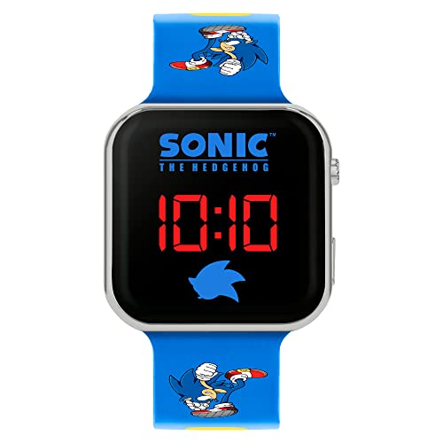 Detalle de Sonic Sega the Hedgehog Blue LED Watch with Printed Silicone Strap SNC4137