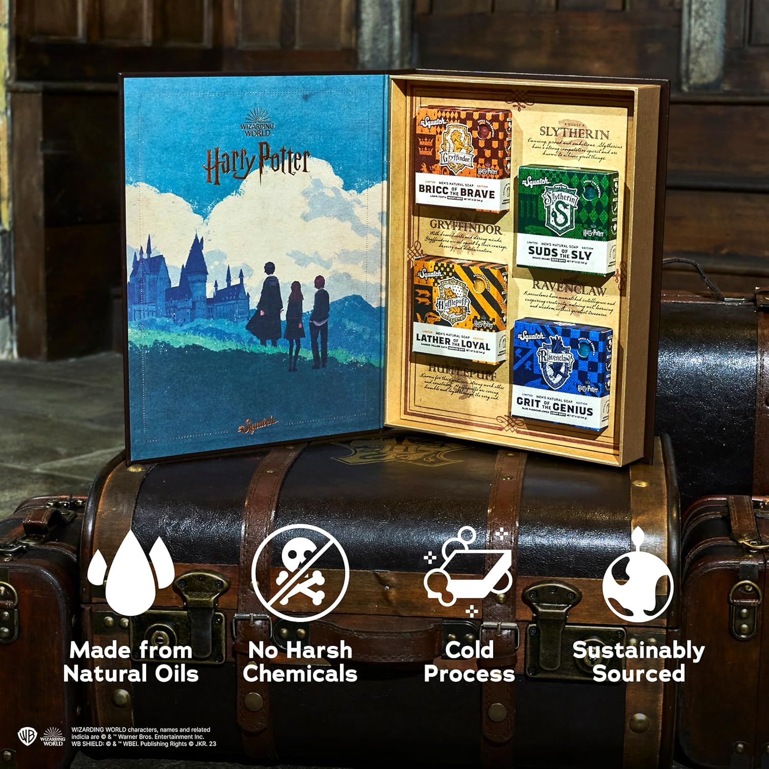 Thumbnail 1 de Dr. Squatch Harry Potter Collection with Collector's Box – 4 Natural Bar Soaps Inspired by Hogwarts Houses