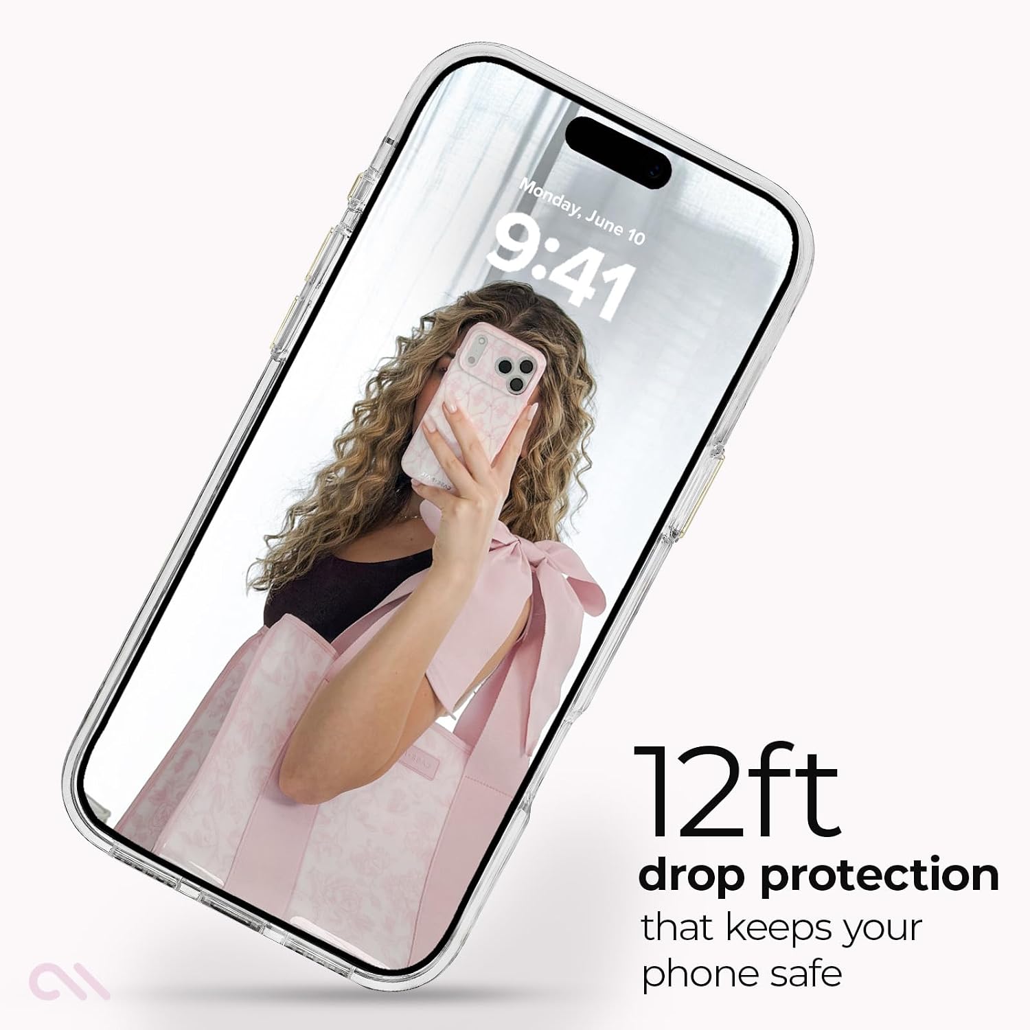 Detalle de Case-Mate iPhone 18 Proケース フローラルジェム MagSafe対応・花柄ラインストーン