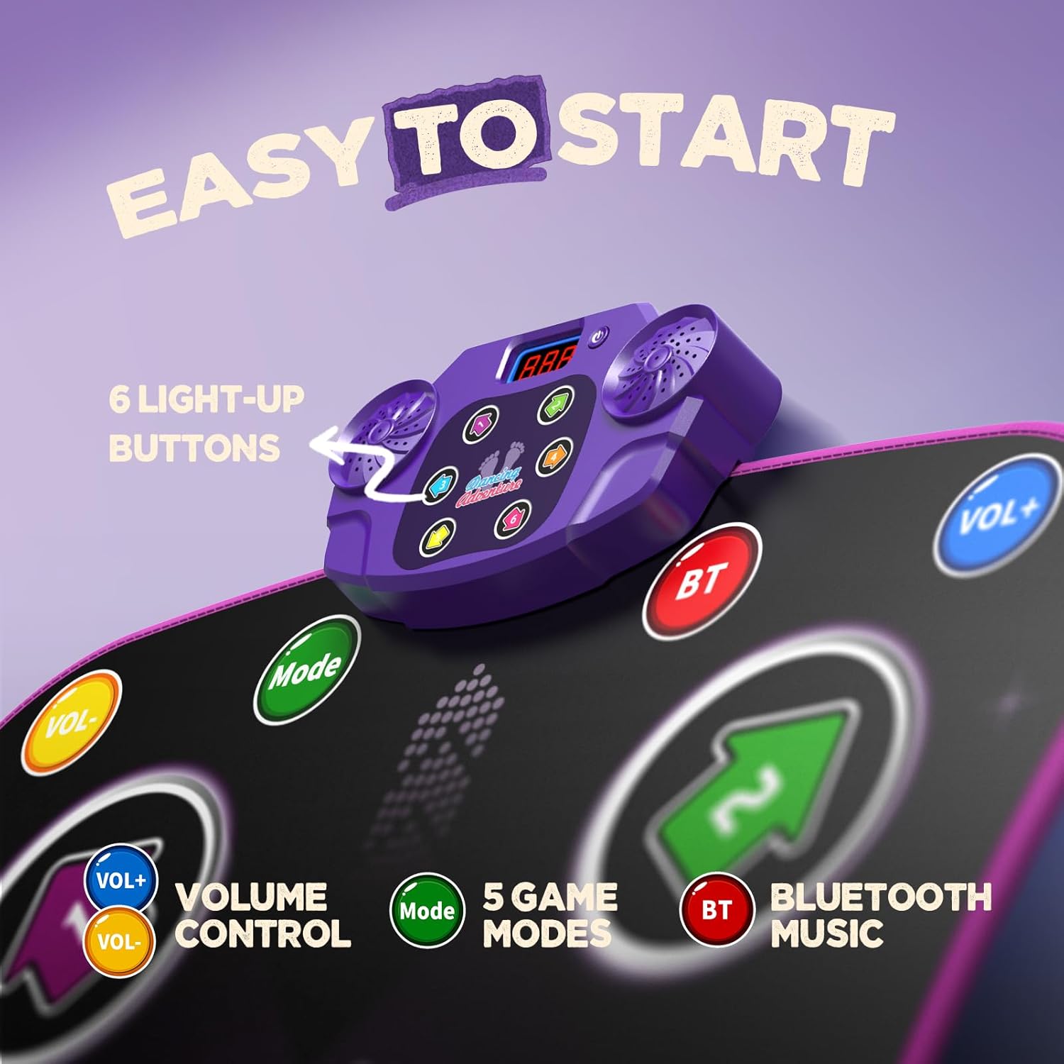 Detalle 2 de Flooyes Dance Mat 6-Button Light-Up Pad