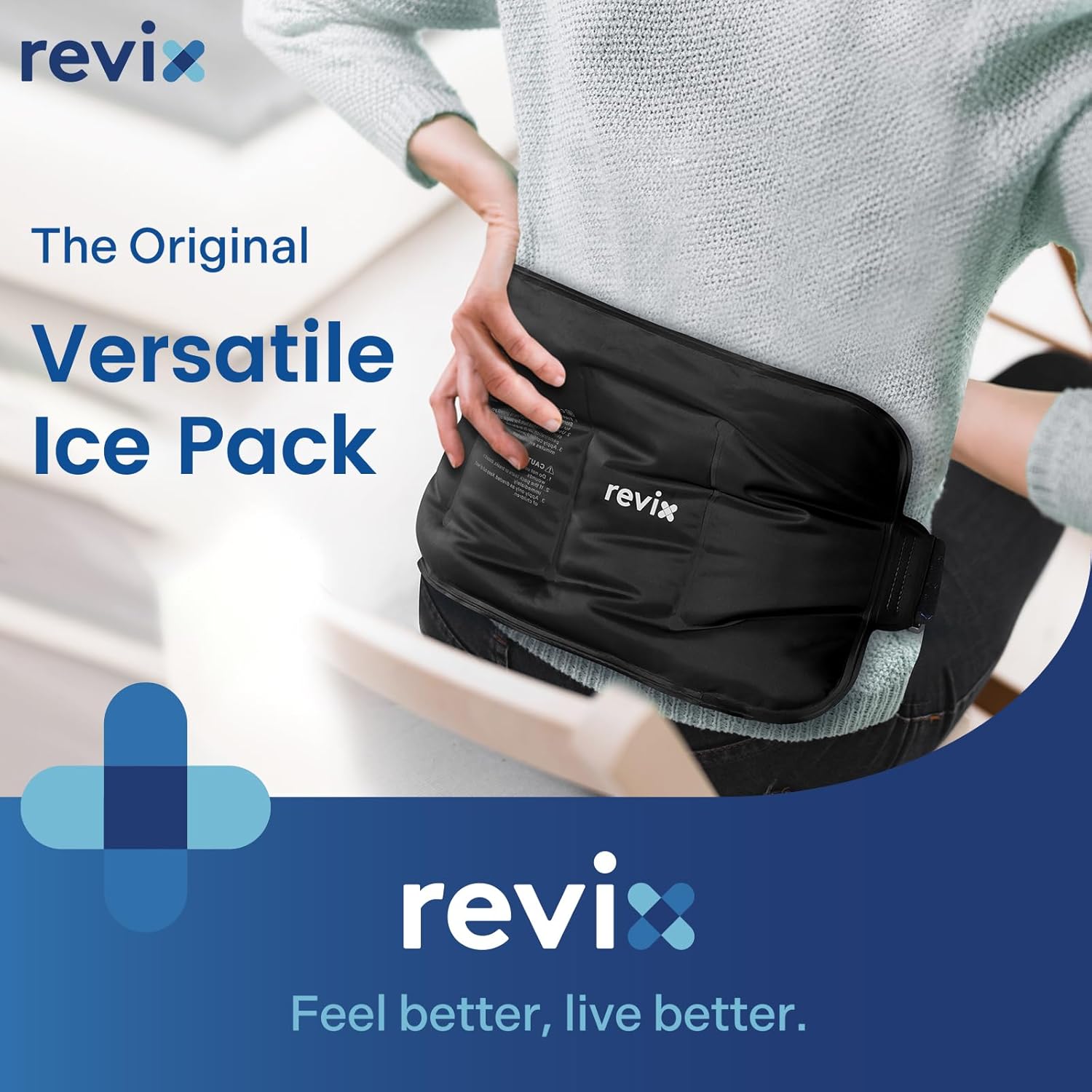 Detalle 2 de REVIX Ice Pack for Lower Back Pain Cold Compress Ice Bag for Shoulder, Reusable 16 × 9 in Gel Wrap