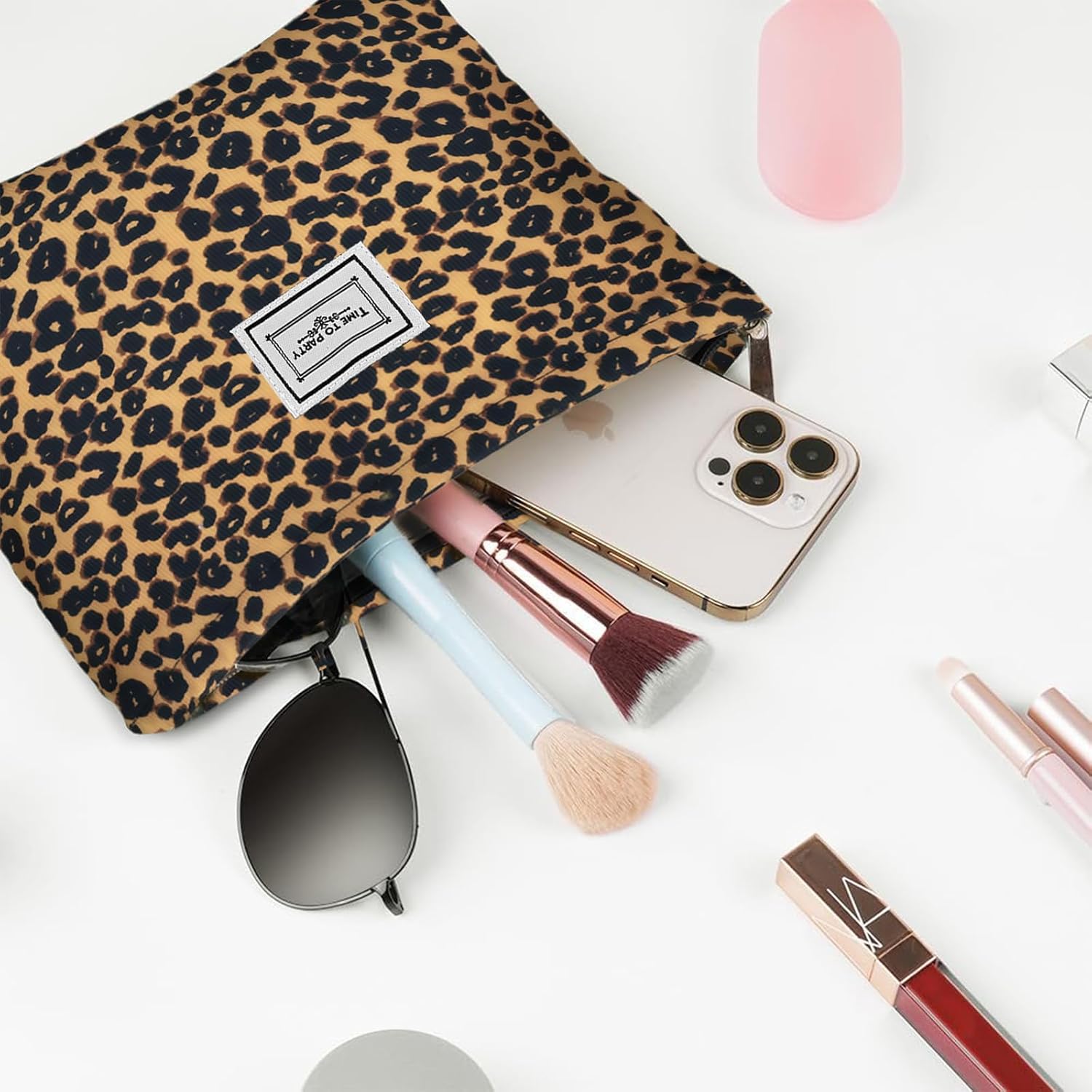 Thumbnail 3 de Aucuu Leopard Print Cosmetic Bag Set