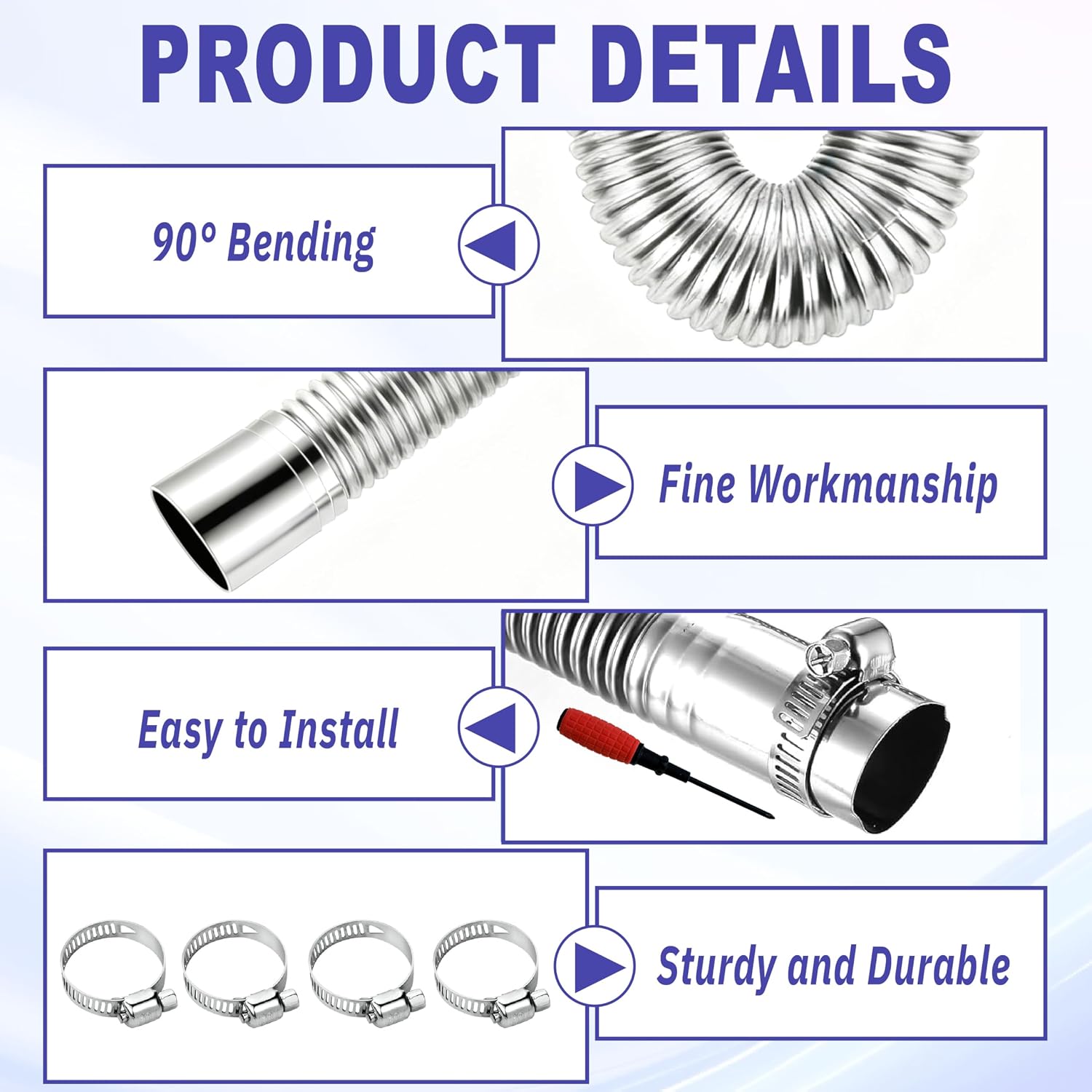 Detalle 2 de 200CM Stainless Steel Diesel Heater Exhaust Pipe