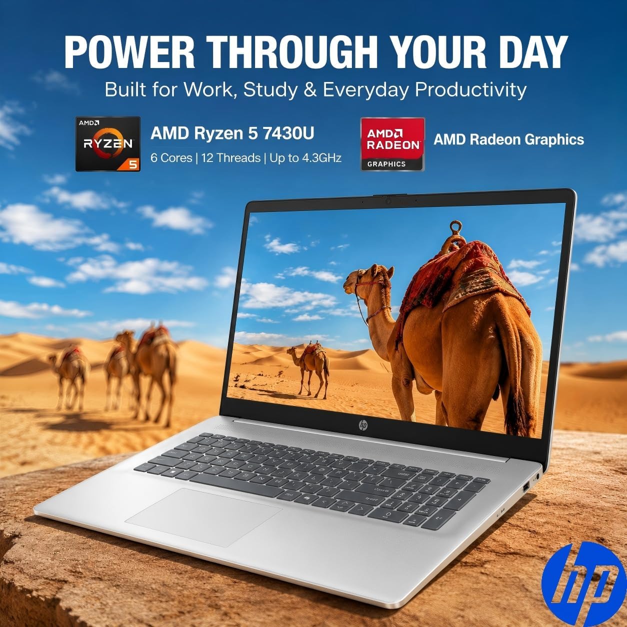 Detalle de HP 17-inch laptop with 17.3-inch display