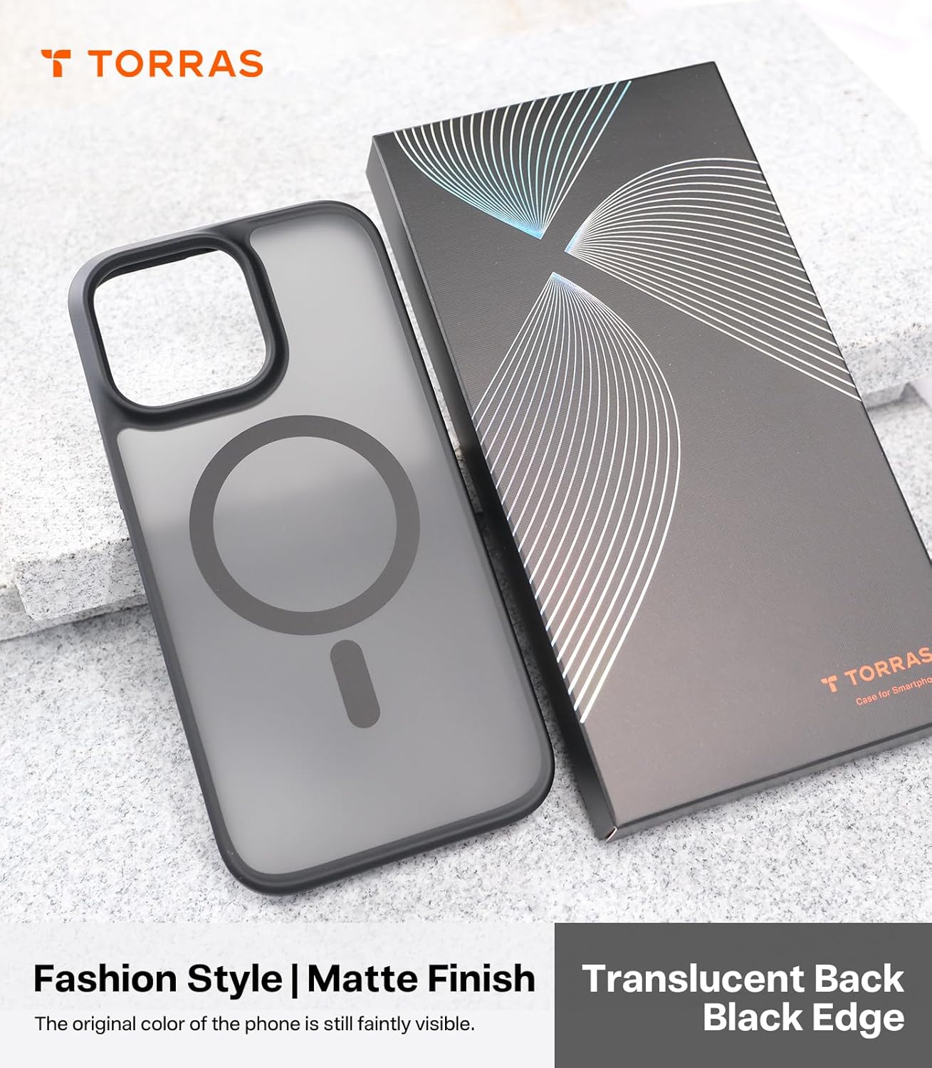 Thumbnail 5 de TORRAS for iPhone 16 Pro Case Translucent Matte Black with MagSafe — Mil-Grade Drop Protection & Customizable Buttons