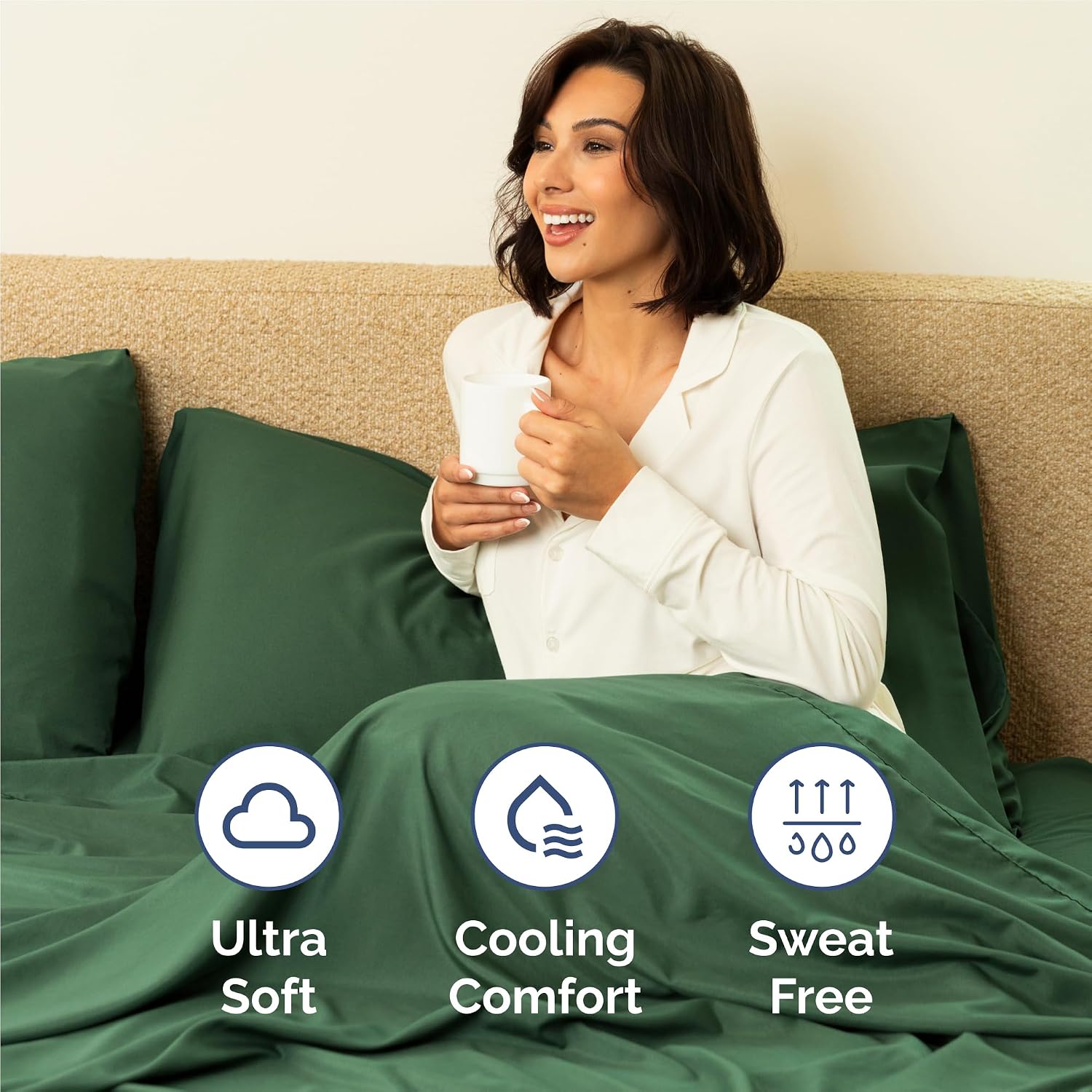 Detalle 2 de EmeraldQueen 6 Piece Sheet Set: Comfy, Breathable, and Cooling Hotel-Luxury Bedding