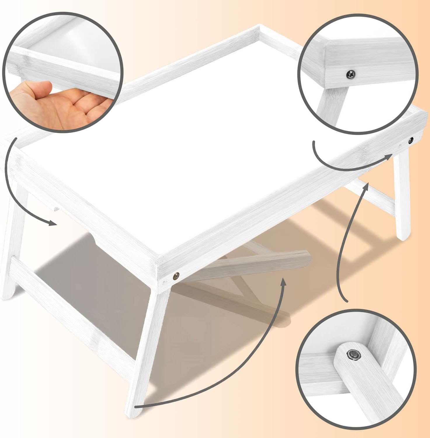 Thumbnail 1 de GOODS+GADGETS® frukostbricka i bambu, 50 × 30 cm med fällbara ben