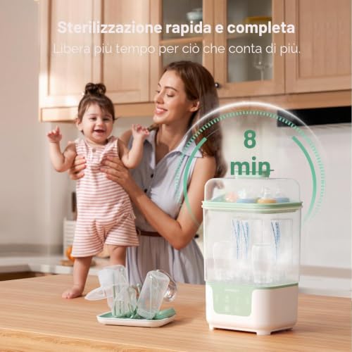 Detalle de Momcozy Sterilizzatore Biberon e Asciugatrice 4‑in‑1 Compatto a Vapore
