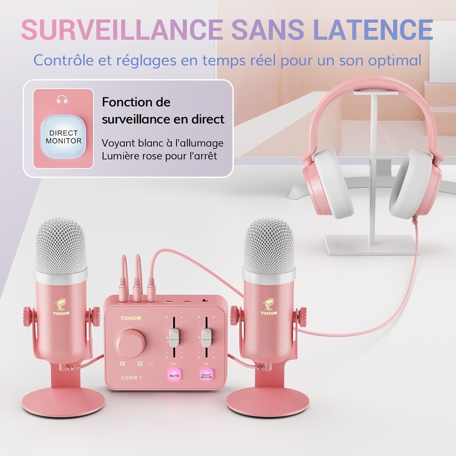 Thumbnail 4 de TONOR ASMR-set met dubbele condensatormicrofoons, audio-interface en 192 kHz