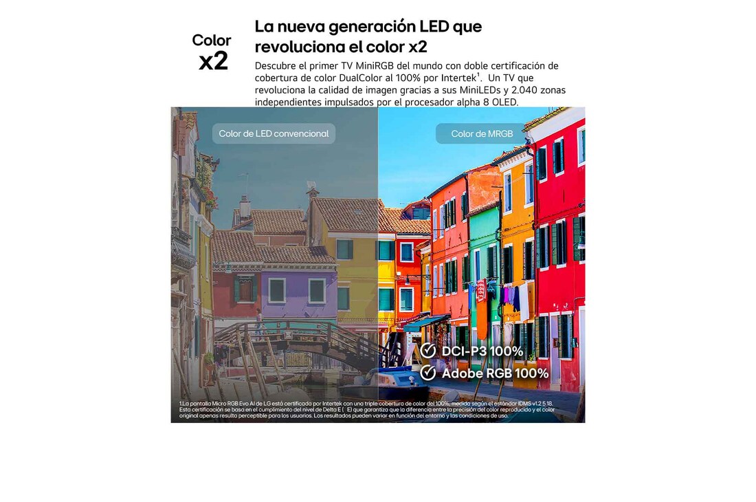 Detalle de LG 75MRGB87B6B: Smart TV Mini RGB AI de 75" (4K, 2026) — lo esencial para cine en casa