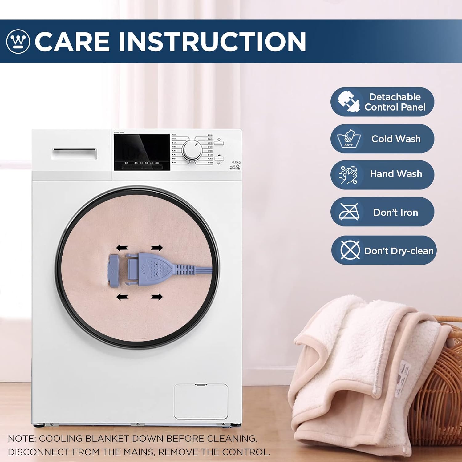 Thumbnail 6 de Westinghouse KTHT-QCHVS-W Heated Throw Blanket, Beige Flannel and Sherpa