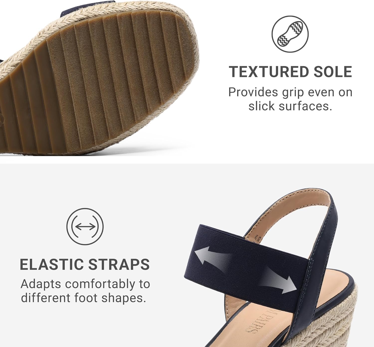Thumbnail 2 de DREAM PAIRS Open Toe Espadrille Platform Sandals with Elastic Ankle Strap