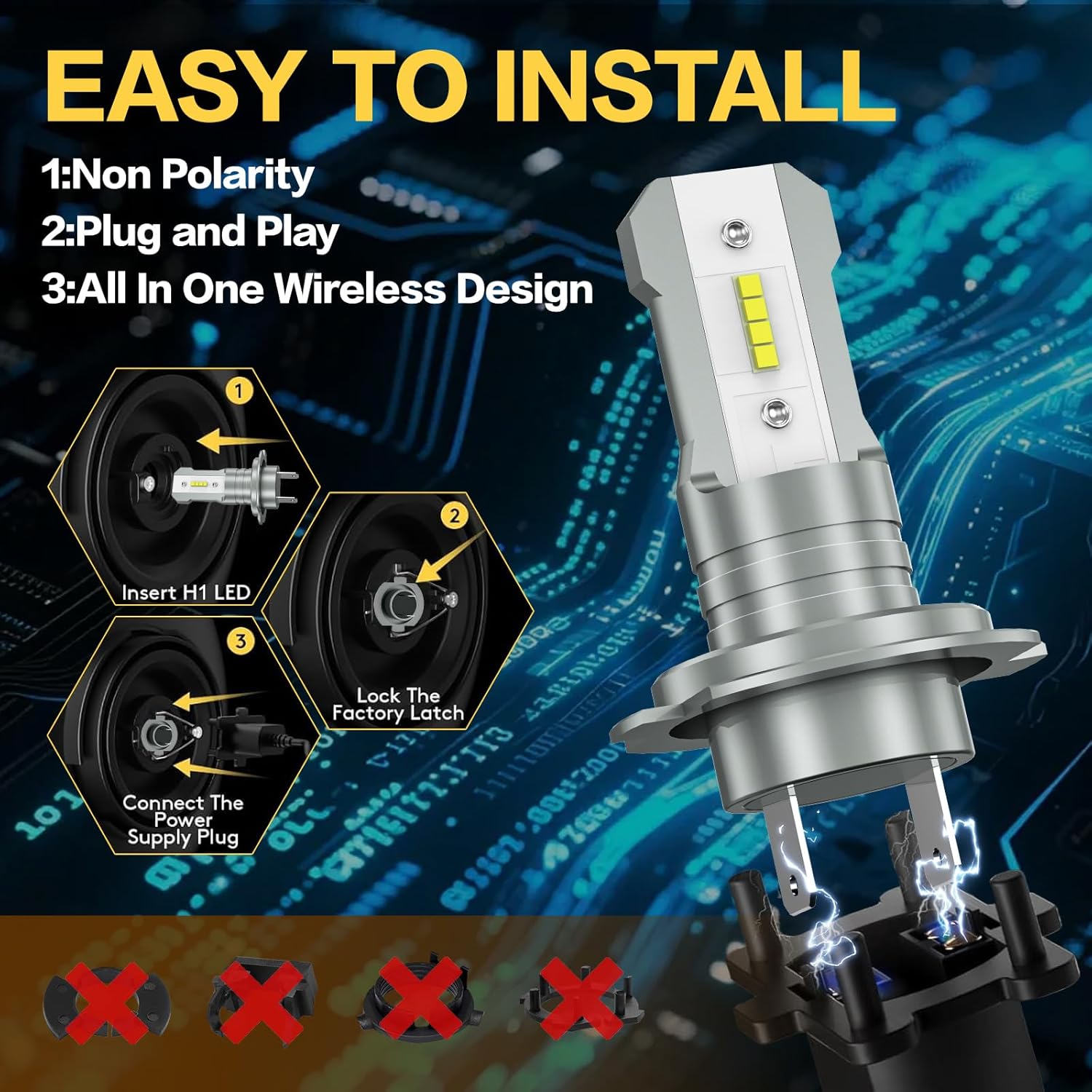 Thumbnail 4 de Sycreek Lampadina LED H7 30000LM 80W 6500K Plug & Play (H7)