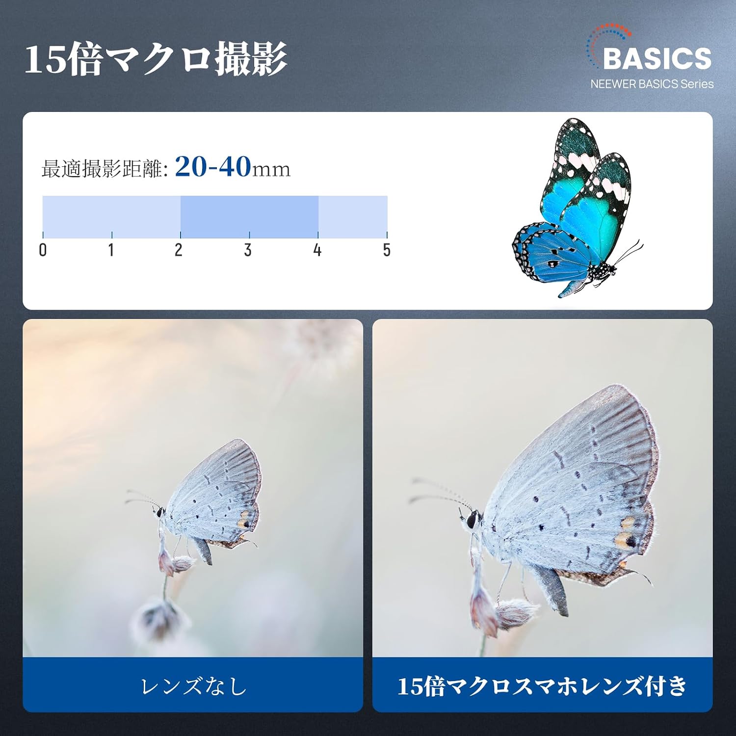Thumbnail 1 de NEEWER BASICS LS-69 スマートフォン用15倍マクロレンズキット、37mmネジ式クランプ付き