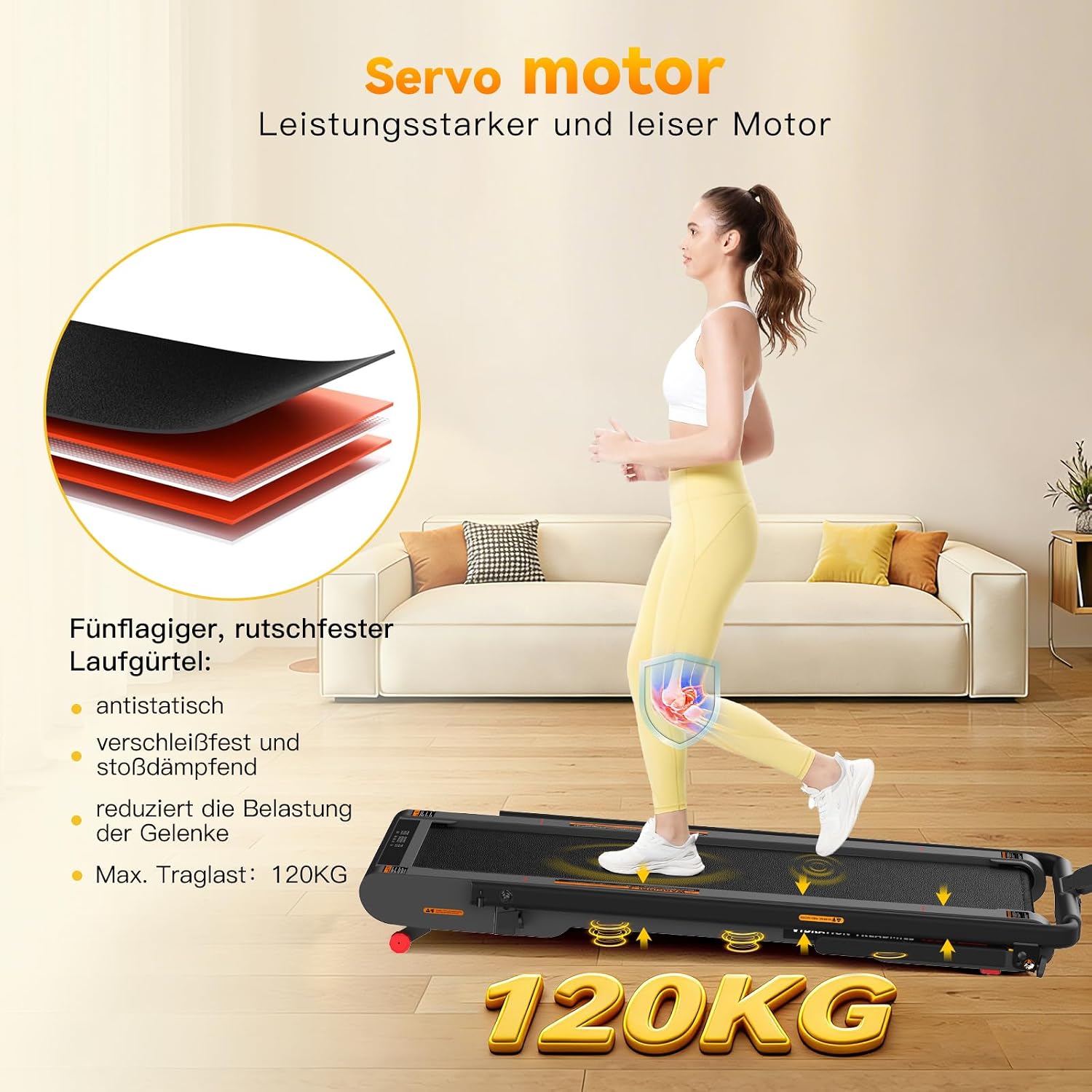 Detalle de Sperax Laufband für Zuhause Klappbar – 5 in 1 Walking Pad mit Steigung, App-Steuerung und Fernbedienung