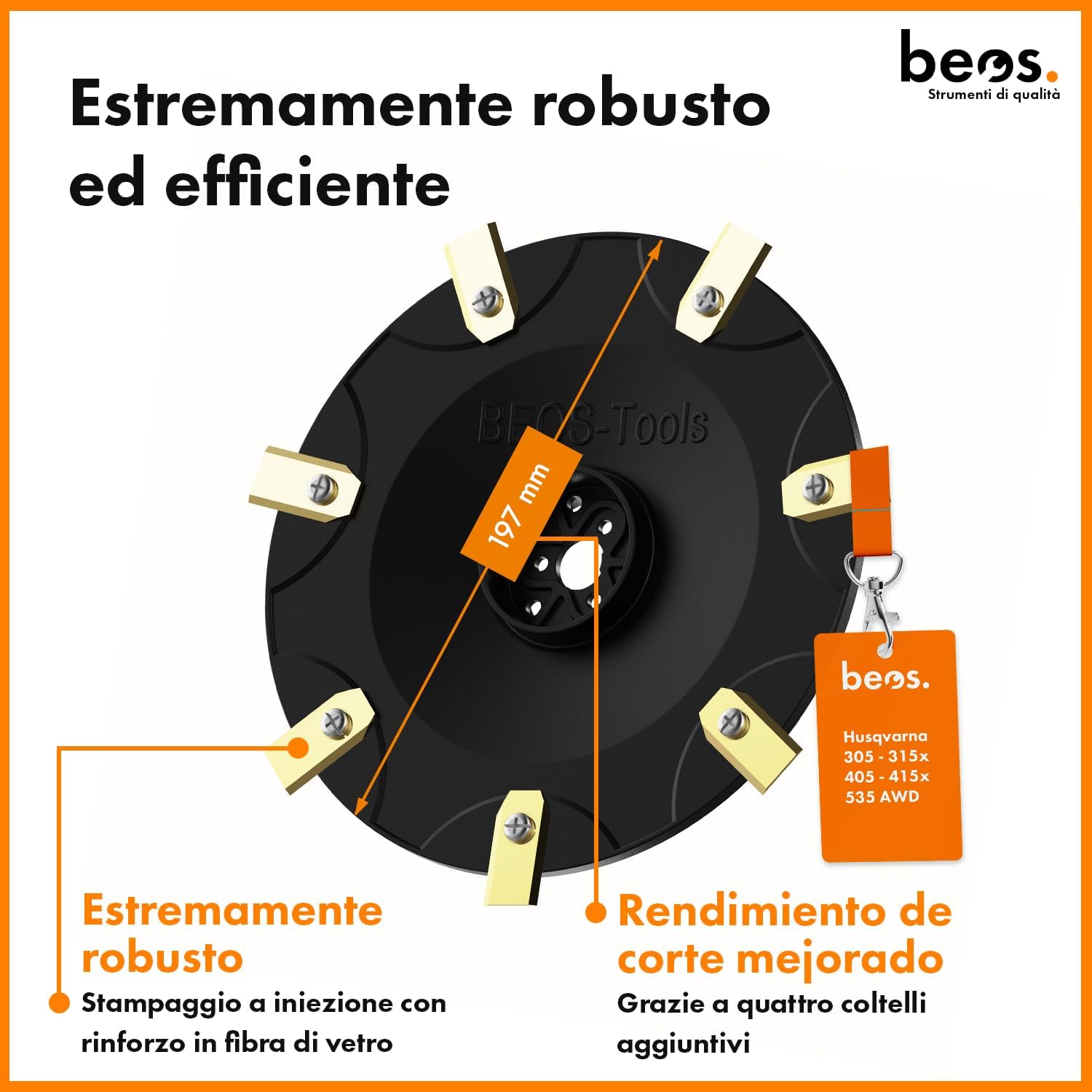 Thumbnail 3 de BEOS disco lama 7x per tosaggeba robotizzato (pattino rotante) compatibile Husqvarna Automower 305/310/315x/405/410/415x/535 AWD