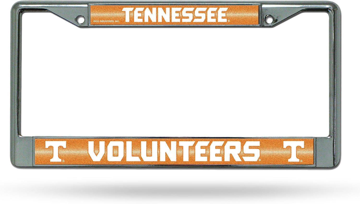 Detalle de Rico Industries NCAA 12" x 6" Silver Bling Chrome Car/Truck/SUV Auto Accessory Frame