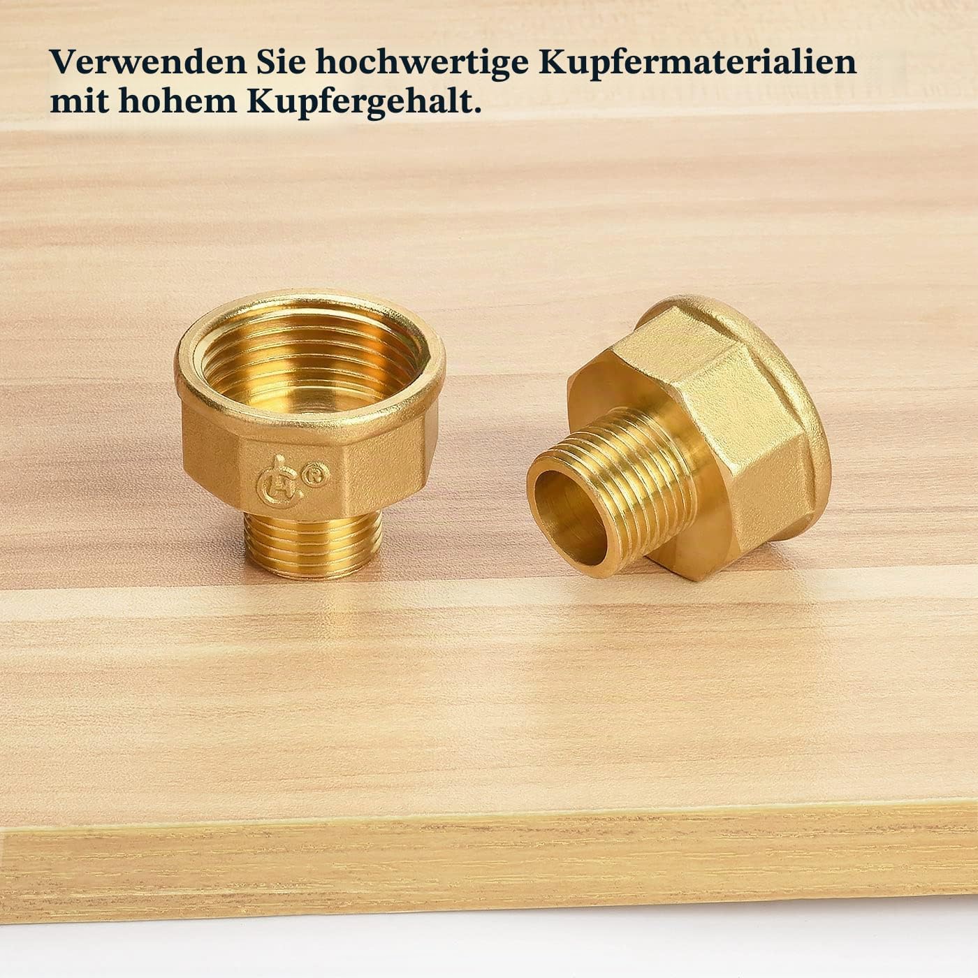 Thumbnail 5 de Reduzierstück 1/2 auf 1 Zoll aus Messing – 2er-Set mit Dichtring (Nutmanel)