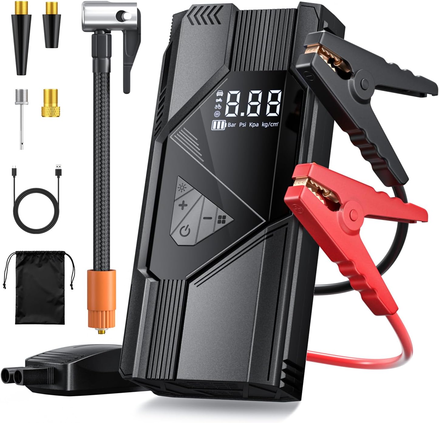 Detalle de FINIBO Starthilfe Powerbank für PKW – 6000A Jump Starter mit LCD Display