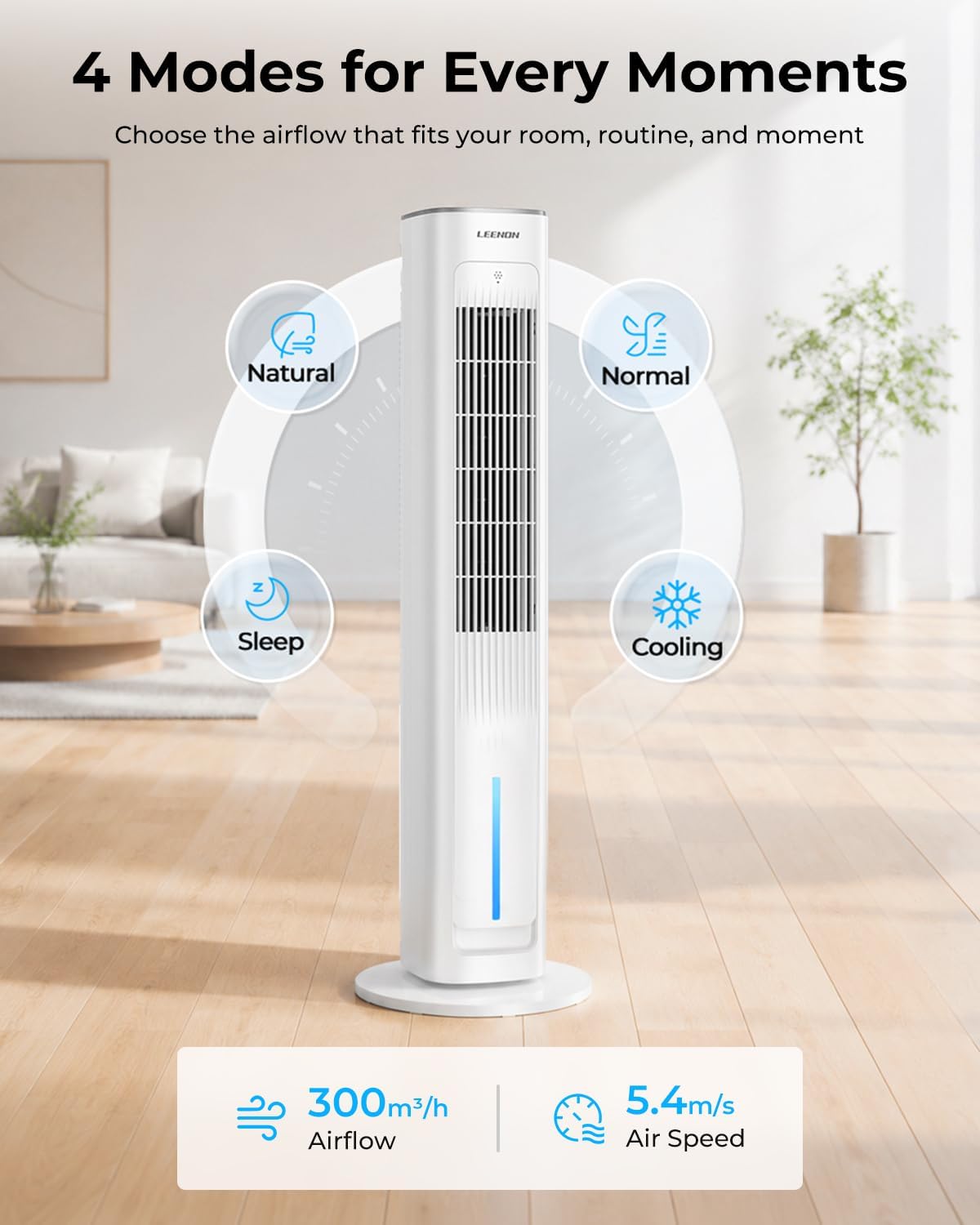 Detalle de LEENON 3in1 Evaporative Air Cooler – 38" Tower Fan with Remote