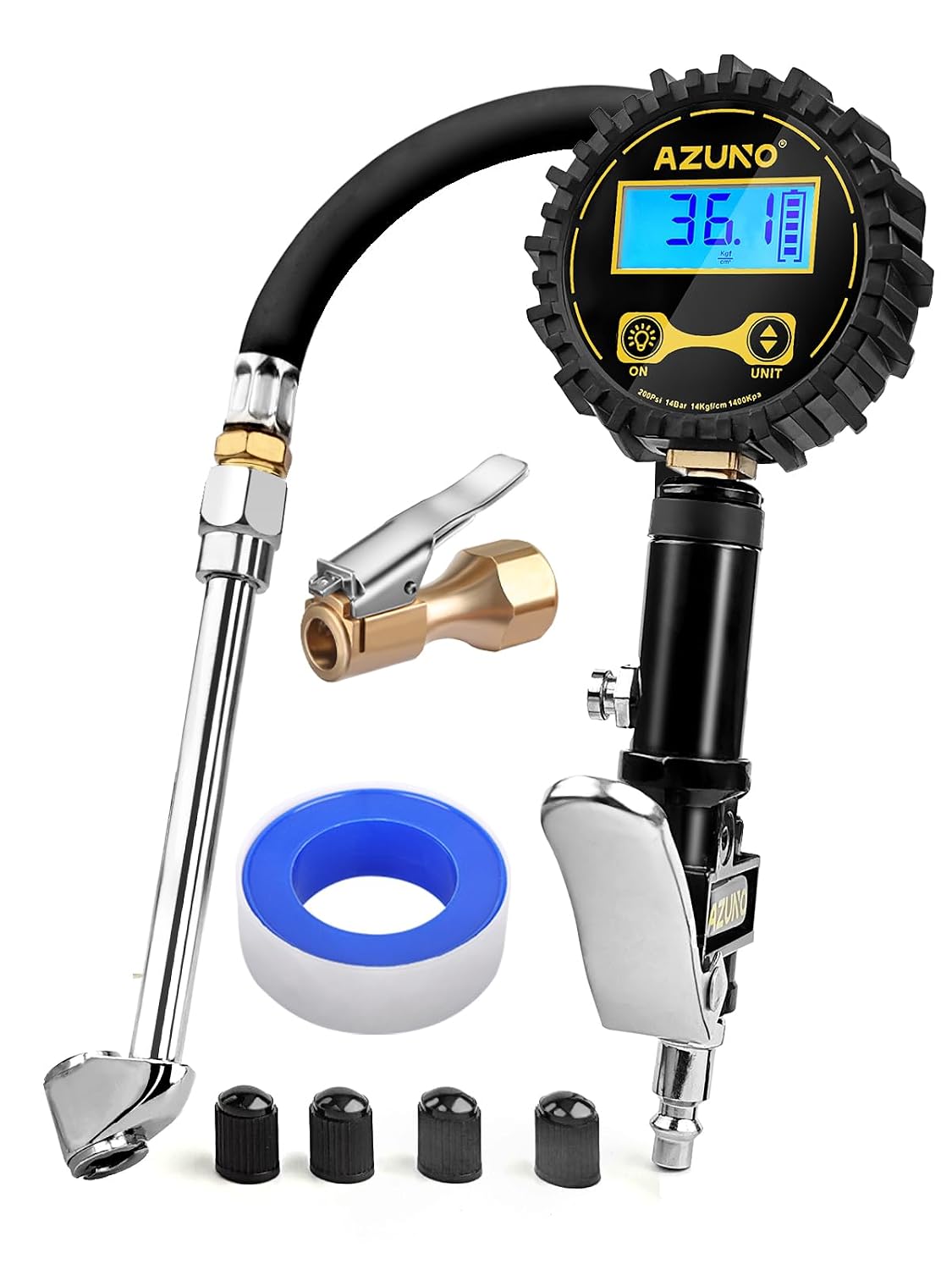 Detalle de AZUNO Digital Tire Inflator, 200 PSI