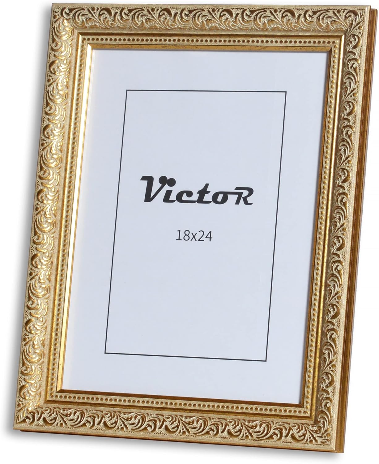 Thumbnail 1 de Cadre photo Victor Rubens vert or baroque antique 18x24 cm, moulure 30 x 20 mm avec verre véritable