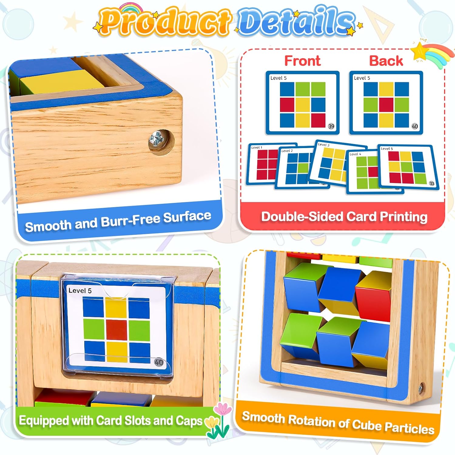 Detalle de Montessori Wooden Colour Matching Toy for 3–5 Year Olds